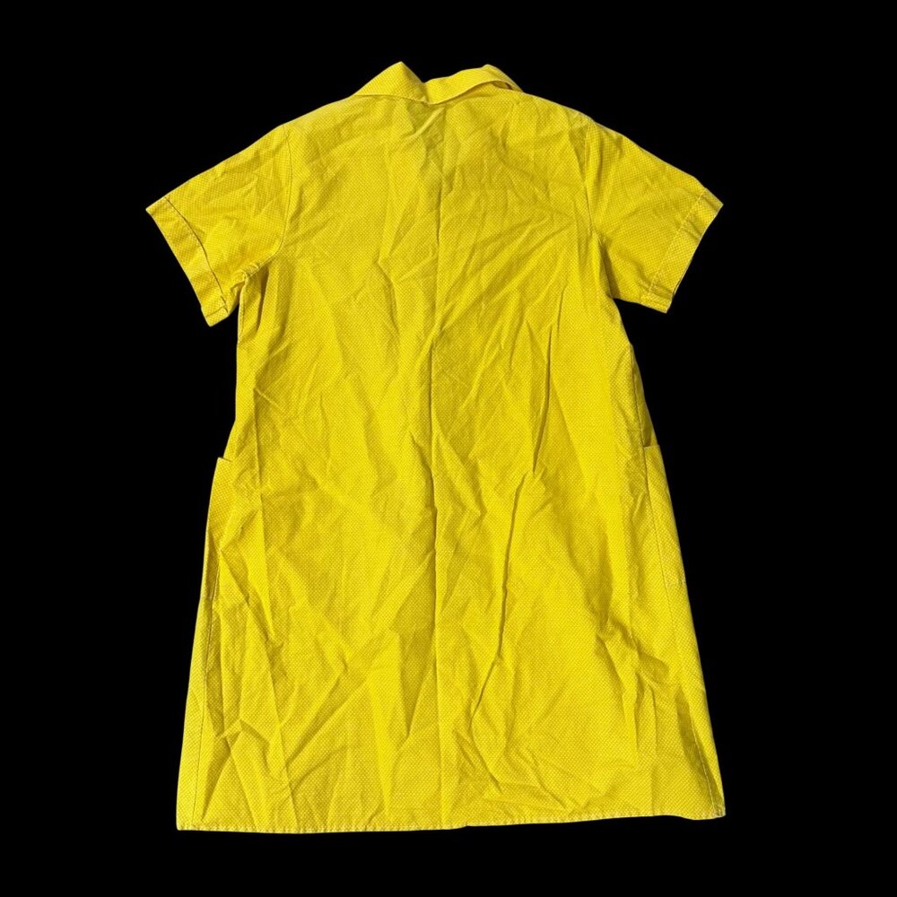 Vintage Robe Duster Smock Yellow Polka Dot Snaps Pockets Artistic Creation Sz 1X - Picture 3 of 8